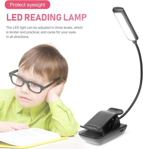 PRETYZOOM قطعتان من مصباح مشبك الموسيقى LED القابل لإعادة الشحن ومصباح طاولة القراءة بجانب السرير، أسود، مصباح متعدد الوظائف للموسيقى الورقية والقراءة الليلية in Kuwait