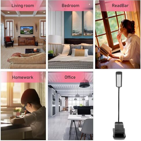 PRETYZOOM قطعتان من مصباح مشبك الموسيقى LED القابل لإعادة الشحن ومصباح طاولة القراءة بجانب السرير، أسود، مصباح متعدد الوظائف للموسيقى الورقية والقراءة الليلية in Kuwait