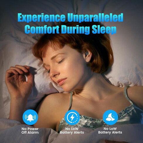 Sleep Earbuds for Side Sleepers Small Ear Buds for Sleeping Headphones Comfortable Noise Blocking LED Power Display Music Sleep Dual Mode for Sleeping Working Hiking (Sky Blue) in Kuwait