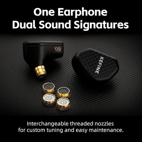 Klean in Ear Monitor, Wired Gaming Earbud, 10mm DLC Diaphragm Dynamic Driver, Wired Earbuds with Interchangeable Tuning Nozzles, HiFi IEM for Audiophile, Musician & Gaming (Black, 3.5mm) in Saudi Arabia