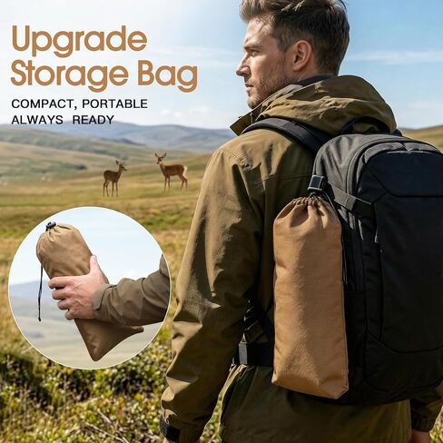 Folding Hunting Stool 360° Swivel Tripod Chair, Portable Camping Stool with Storage Bag, Folding Steel Frame Chair for Hunting Blind, Fishing, Hiking, Travel Khaki in Kuwait