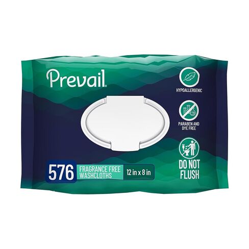 Prevail Fragrence Free Soft Pack Adult Washcloths - Unisex Adult Incontinence Wipes - Disposable Adult Wipes for Men & Women - 12"x 8", 576 Count (12 Packs of 48) in Saudi Arabia