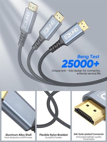 8K HDMI Extension Cable 6FT, 48Gbps HDMI 2.1 Extender Adapter in Saudi Arabia