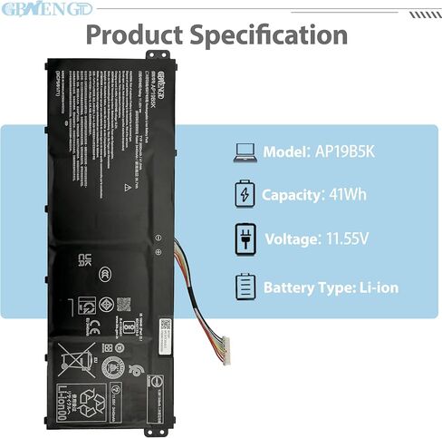 AP19B5K AP19B8K استبدال بطارية الكمبيوتر المحمول لشركة أيسر أسباير 3 A315-24P A314-35 A315-56 A315-57 A315-57G A315-58G A315-59 A315-59G A317-52 A317-53 A317-53G أسباير 5 A514-53 اكستينسا EX215-54 EX215-54G in Kuwait
