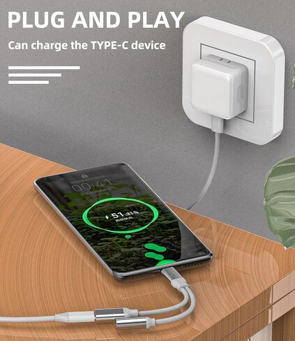 محول شحن سماعة الرأس USB C إلى 3.5 ملم iPhone 15 Pro Max Plus DAC Aux Cord Dongle (2in1) متوافق مع Samsung Galaxy Apple iPad 10、Mini6、Air4/5、Type C Jack Charger Audio Splitter Accessories in Kuwait