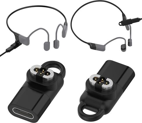 2-Pack USB C Magnetic Charger Adapter for SHOKZ OpenSwim Pro, OpenSwim Pro 2 Headphones, Type C Cable Charging Converter for SHOKZ S710 S720 Open-Ear Bone Conduction Headphones in Kuwait