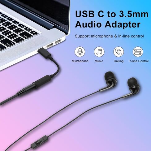 محول صوت USB C إلى 3.5 ملم USBC ذكر إلى Aux أنثى سماعة رأس دونغل سلك يعمل لهاتف iPhone 17/17 Pro/Pro Max/16/16 Pro/Pro Max/ 15/15 Pro/Pro Max/Plus iPad Pro/Air/Mini MacBook Air/Pro in Kuwait
