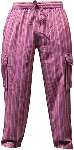 Shopoholic Fashion Mens Light Weight Stripe Hippy Combat Trouser in Saudi Arabia