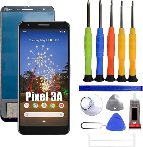 شاشة TFT LCD متوافقة مع شاشة Google Pixel 3A Pantalla التي تعمل باللمس واستبدال محول الأرقام [لا يوجد دعم لبصمات الأصابع] مع مجموعة أدوات الإصلاح in Kuwait