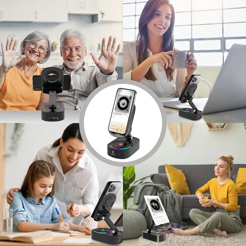 ZOWEETEK 5in1 Wireless Induction Audio Bluetooth Speaker with Phone Stand,Work Time 8H+,Colorful Ambient Light,Emergency Rechargeable,270° Foldable Suitable for iPhone Android Phone Tablet,a Nice Gift in Kuwait