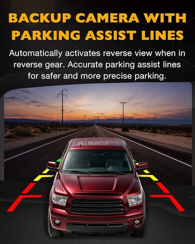 Rearview Mirror Monitor w/Backup Camera Tailgate Handle, Compatible with 2007-2013 Toyota Tundra, 4.3" Rear View, 170° Rear Viewing Angle, Waterproof Rear View Camera, Parking Assist Safety System in Kuwait