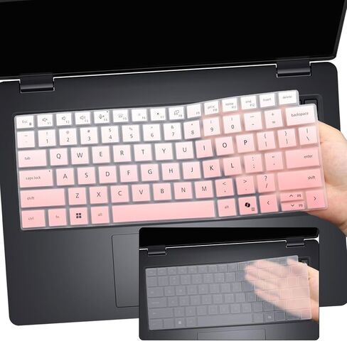 2 قطعة غطاء لوحة المفاتيح لـ 2026 2025 Dell Pro 14/14 Plus/14 Max PC14250 PC14255 PB14250 PB14255 MC14250 MC14255 14 بوصة (لا يناسب Dell Pro 14 PA14250) لوحة المفاتيح الأمريكية - أسود + شفاف in Kuwait