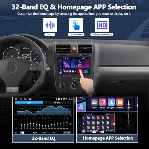 راديو ستيريو للسيارة CAMECHO 4G+64G لسيارة Volkswagen VW Jetta 2006-2015 مع CarPlay Android Auto 9 بوصة 1280 * 720 وحدة رأس شاشة تعمل باللمس مع نظام تحديد المواقع بلوتوث 5.0 32EQ WiFi FM RDS كاميرا احتياطية in Kuwait