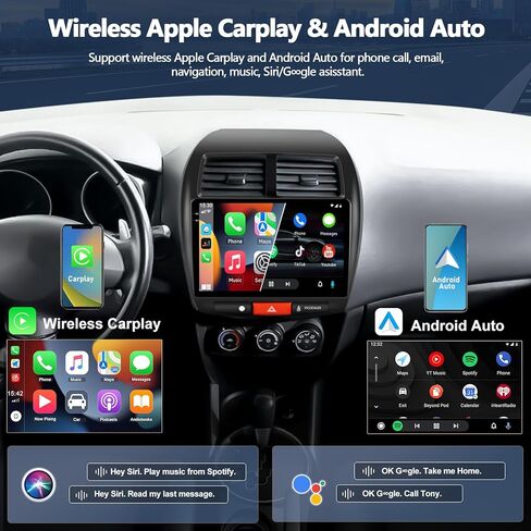 راديو ستيريو للسيارة 4G+128G لسيارة Mitsubishi Outlander Sport RVR 2011-2017 / ASX 2013-2015، CarPlay Android Auto 10 بوصة Incell 1280*720 وحدة رأس شاشة تعمل باللمس مع GPS Bluetooth FM كاميرا احتياطية in Kuwait