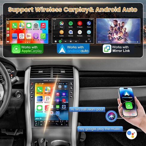 راديو سيارة لسيارة Ford Edge 2011 2012 2013 2014 مع Carplay اللاسلكي ووحدة رأس السيارة بنظام Android | 12.1 بوصة 1280*800P تعمل باللمس جهاز استقبال ستيريو للسيارة يعمل بنظام أندرويد مع نظام تحديد المواقع | كاميرا احتياطية | بلوتوث/SWC/FM/AM in Kuwait
