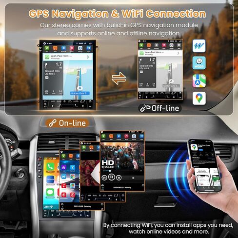 راديو سيارة لسيارة Ford Edge 2011 2012 2013 2014 مع Carplay اللاسلكي ووحدة رأس السيارة بنظام Android | 12.1 بوصة 1280*800P تعمل باللمس جهاز استقبال ستيريو للسيارة يعمل بنظام أندرويد مع نظام تحديد المواقع | كاميرا احتياطية | بلوتوث/SWC/FM/AM in Kuwait