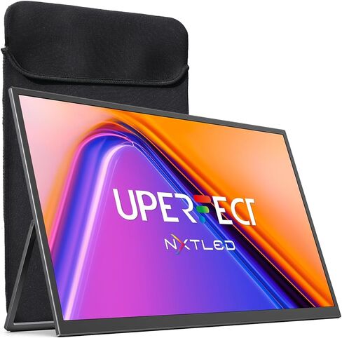 شاشة UPERFECT المحمولة مقاس 18.5 بوصة، شاشة NxtLED™ للعناية بالعين، 120 هرتز FHD 1080P، 145% sRGB، شاشة غير لامعة مضادة للتوهج، إضاءة زرقاء منخفضة خالية من الوميض، مع حامل وVESA لأجهزة الكمبيوتر المحمول وأجهزة الكمبيوتر الشخصية وأجهزة Mac والهاتف ووحدة ال in Kuwait