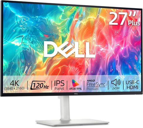 شاشة منحنية UltraWide QHD مقاس 34 بوصة من Dell، 120 هرتز، لوحة VA، AMD FreeSync Premium، شاشة LED، sRGB 99%، 3000:1، مضادة للتوهج، VESA، مكبرات صوت مدمجة 2 × 5 وات، HDMI/USB-C&A، ارتفاع/إمالة قابل للتعديل، أبيض in Kuwait
