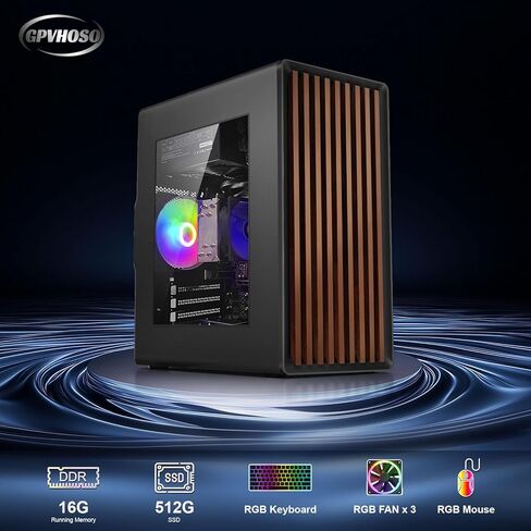 كمبيوتر مكتبي GPVHOSO، كمبيوتر برجي، Intel Core i5 4570، ذاكرة وصول عشوائي DDR3 سعة 16 جيجابايت، SSD 512 جيجابايت، Windows 11 Home، سطح مكتب للأعمال مع Wi-Fi 6، USB 3.0 وHDMI، مثالي للعمل والدراسة in Kuwait