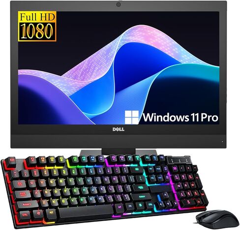 Dell OptiPlex 7450 All-in-One Desktop Computer, 23.8" Full HD pc, Intel Core i5-7500, 8GB RAM, 256GB SSD, Keyboard & Mouse, BT, WiFi, Windows 11 Pro (Renewed) in Kuwait