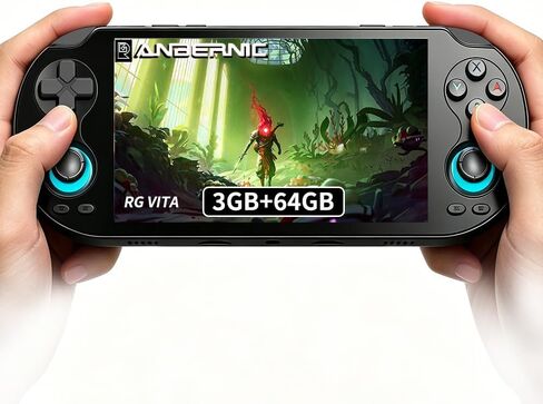 وحدة تحكم ألعاب محمولة باليد RG VITA مقاس 5.46 بوصة IPS INCELL تعمل باللمس Android 12 Unisoc Tiger T618 ثماني النواة 3 جيجابايت + 64 جيجابايت وظائف AI عصا تحكم قاعة ثلاثية الأبعاد بطارية 5000 مللي أمبير في الساعة in Kuwait