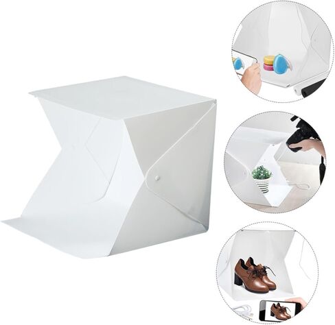 طقم صندوق إضاءة LED صغير محمول من Toddmomy مقاس 20 سم مع خيمة تصوير فوتوغرافي قابلة للطي، ناشر ناعم، خلفيات مزدوجة الألوان لتصوير منتجات الهاتف والكاميرا in Kuwait