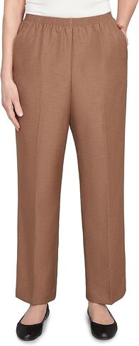 Alfred Dunner Misses Womens Classic Signature Fit Textured Trousers with All-Around Elastic Waistband in Saudi Arabia