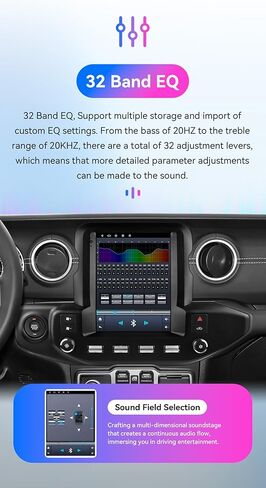 Android 14 Stereo Car Radio for Jeep Wrangler JL/Gladiator (2018-2023), 8Core 4G+64G GPS Navigation with 9.7 inch QLED Touchscreen via Carplay Android Auto SWC Bluetooth5.4 EQ USB TPMS in Kuwait