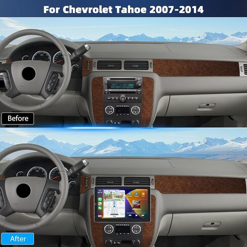 Car Stereo Radio for Chevrolet Tahoe 2007 2008 2009 2010 2011 2012 2013 2014, 10.1" Touchscreen Android 15 Car Radio Stereo Head Unit with CarPlay Android Auto GPS Navi SWC DSP WiFi Bluetooth Camera in Kuwait