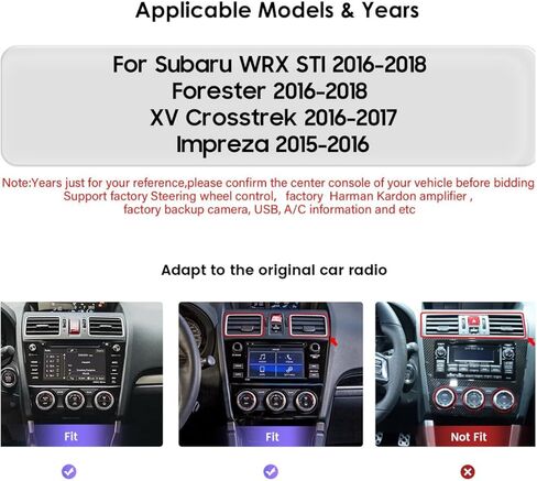 ترقية ستيريو السيارة Android 14 لسيارة Subaru WRX STI Forester XV Crosstrek Impreza، 8Core4G+64G GPS للملاحة مع شاشة لمس QLED مقاس 9 بوصة، تشغيل لاسلكي Android Auto SWC EQ Bluetooth 5.4 TPMS in Kuwait