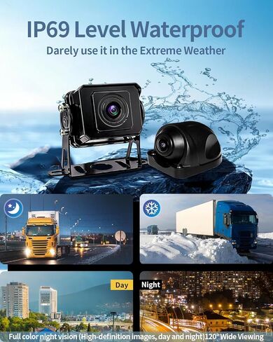 4-Ch AI WiFi GPS RV نظام الكاميرا السلكية مع كاميرا مقاومة للماء 4x1080p ، شاشة تعمل باللمس 10.1 بوصة مع شاشة مكتشف بقعة عمياء ، مجموعة مسجل فيديو DVR للشاحنة ، نصف المقطورة Camper Van in Kuwait