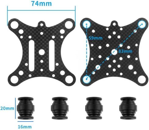 Carbon Fiber Anti-vibration Plate And Rubber Balls Compatible With Phantom 1 2 FPV Plane Quadcopter Mount in Kuwait