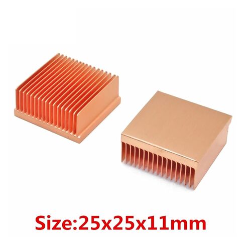 2 قطعة 25x25x11 مللي متر النحاس النقي غرفة تبريد صغيرة المبرد لرقاقة MOS IC طابعة ثلاثية الأبعاد تبريد الإلكترونية برودة in Kuwait