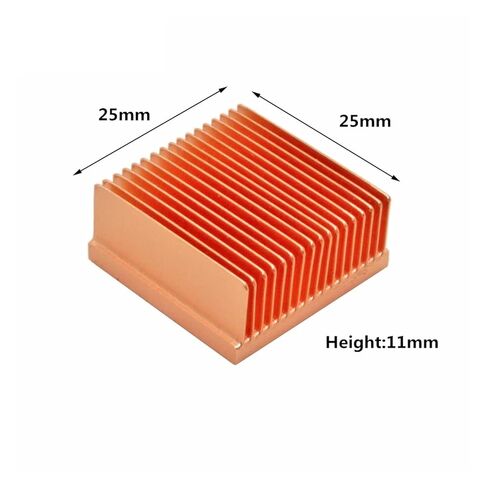 2 قطعة 25x25x11 مللي متر النحاس النقي غرفة تبريد صغيرة المبرد لرقاقة MOS IC طابعة ثلاثية الأبعاد تبريد الإلكترونية برودة in Kuwait