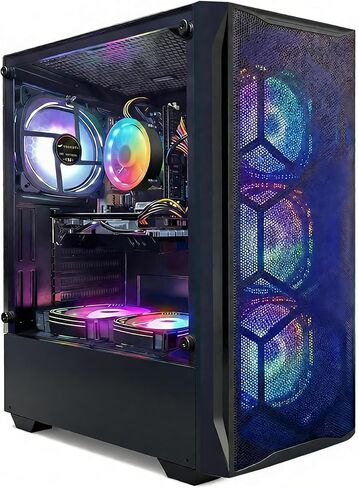 كمبيوتر ألعاب، معالج Intel 8-Core i7-10700F، ذاكرة وصول عشوائي 32 جيجابايت، 1 تيرابايت SSD، كمبيوتر مكتبي مع GeForce GT 610، WiFi 6، بلوتوث، Windows 11 in Kuwait