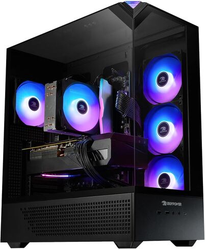 iBUYPOWER Element Black Gaming PC Desktop Computer Intel Core i5 14400F CPU, NVIDIA GeForce RTX 5060Ti 8GB GPU, 16GB DDR5 RGB 5200MHz RAM, 1TB NVMe SSD, Windows 11 Home, Keyboard, Mouse - EBI5N56T02 in Kuwait