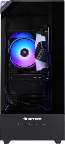 iBUYPOWER Element Black Gaming PC Desktop Computer Intel Core i5 14400F CPU, NVIDIA GeForce RTX 5060Ti 8GB GPU, 16GB DDR5 RGB 5200MHz RAM, 1TB NVMe SSD, Windows 11 Home, Keyboard, Mouse - EBI5N56T02 in Kuwait