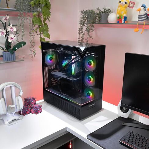 iBUYPOWER Element Black Gaming PC Desktop Computer Intel Core i5 14400F CPU, NVIDIA GeForce RTX 5060Ti 8GB GPU, 16GB DDR5 RGB 5200MHz RAM, 1TB NVMe SSD, Windows 11 Home, Keyboard, Mouse - EBI5N56T02 in Kuwait