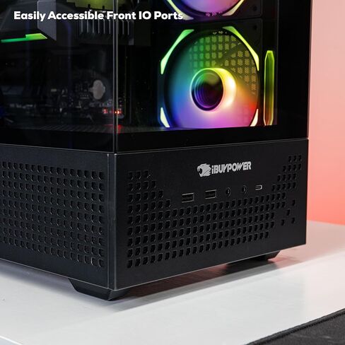 iBUYPOWER Element Black Gaming PC Desktop Computer Intel Core i5 14400F CPU, NVIDIA GeForce RTX 5060Ti 8GB GPU, 16GB DDR5 RGB 5200MHz RAM, 1TB NVMe SSD, Windows 11 Home, Keyboard, Mouse - EBI5N56T02 in Kuwait