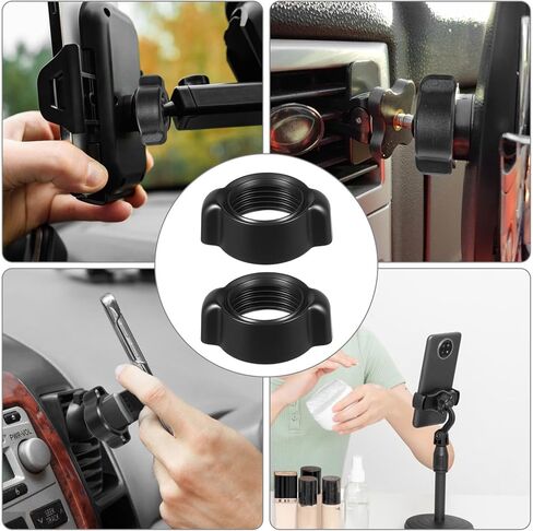 6 Pcs Car Phone Mount Replacement Parts, Tightening Nut for Replacement Car Mount Screw Black Mobile Phone Repair Mounting Bracket for 17mm Ball Joint Fixed Adapter Ring in Kuwait