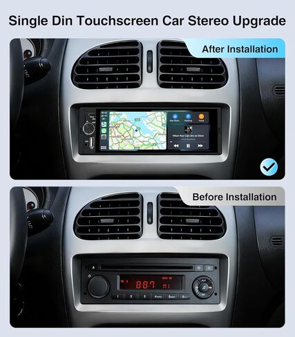 AINAVI 6.36 Inch Single Din Touchscreen Car Stereo Carplay Android Auto SWC/FM/Bluetooth in Kuwait