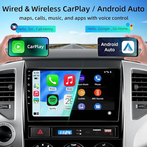 ستيريو راديو السيارة لسيارة Toyota Tacoma 2005-2015، Android 15 2+64G 9 بوصة راديو بشاشة تعمل باللمس مع CarPlay Android Auto Bluetooth GPS Navigation HD كاميرا احتياطية in Kuwait