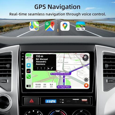 ستيريو راديو السيارة لسيارة Toyota Tacoma 2005-2015، Android 15 2+64G 9 بوصة راديو بشاشة تعمل باللمس مع CarPlay Android Auto Bluetooth GPS Navigation HD كاميرا احتياطية in Kuwait
