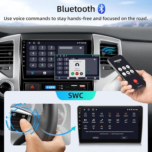 ستيريو راديو السيارة لسيارة Toyota Tacoma 2005-2015، Android 15 2+64G 9 بوصة راديو بشاشة تعمل باللمس مع CarPlay Android Auto Bluetooth GPS Navigation HD كاميرا احتياطية in Kuwait
