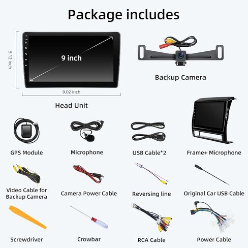 ستيريو راديو السيارة لسيارة Toyota Tacoma 2005-2015، Android 15 2+64G 9 بوصة راديو بشاشة تعمل باللمس مع CarPlay Android Auto Bluetooth GPS Navigation HD كاميرا احتياطية in Kuwait