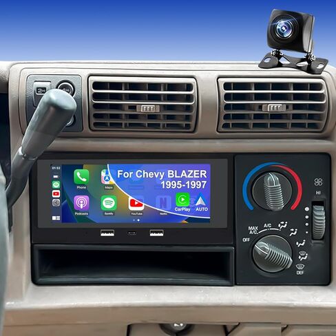 راديو ترقية 64 جيجا لسيارة Chevy S10 Blazer GMC Jimmy S15 1995-1997، GMC SONOMA شيفروليه S10 Pickup 1994-1997، Isuzu Hombre 1996-1997، شاشة لمس 6.86 بوصة ستيريو Apple Carplay Android Auto GPS Camera 5GWifi in Kuwait