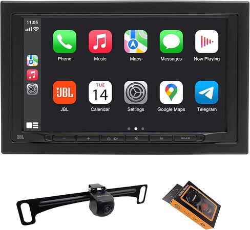 JBL Legend 700 AV Receiver - 7" Touchscreen, Wireless Apple CarPlay & Android Auto, Includes Gravity VGC820PL Backup Camera - Premium Audio & Safety Bundle in Kuwait
