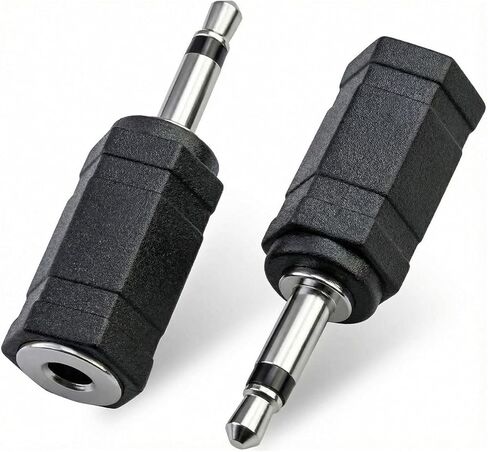 2 Pack 3.5mm Mono to 3.5mm Stereo Adapter, 2-Pole 1/8" Mono Male to 1/8" TRS Stereo Female Jack Converter for Headphone Radio in Kuwait