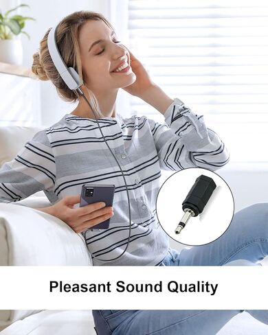 2 Pack 3.5mm Mono to 3.5mm Stereo Adapter, 2-Pole 1/8" Mono Male to 1/8" TRS Stereo Female Jack Converter for Headphone Radio in Kuwait