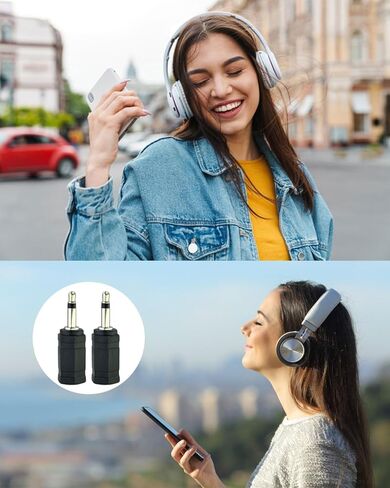 2 Pack 3.5mm Mono to 3.5mm Stereo Adapter, 2-Pole 1/8" Mono Male to 1/8" TRS Stereo Female Jack Converter for Headphone Radio in Kuwait